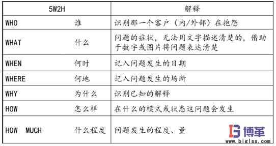 精益質(zhì)量之問題描述5W2H方法