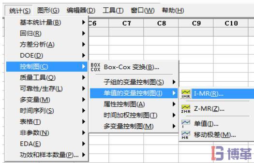 minitab軟件中的控制圖選擇