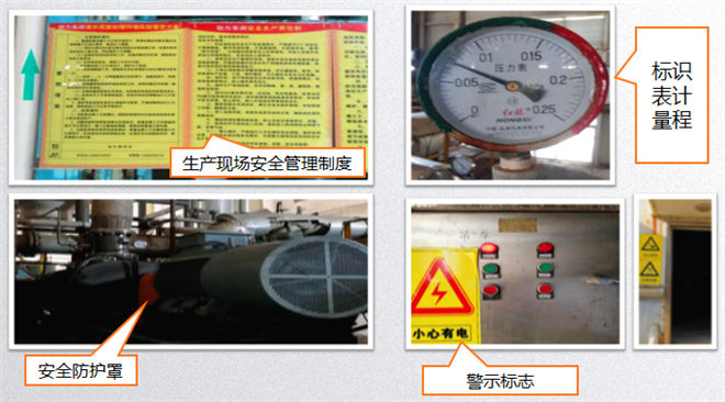 安全區(qū)域顏色區(qū)分、安全警示標識