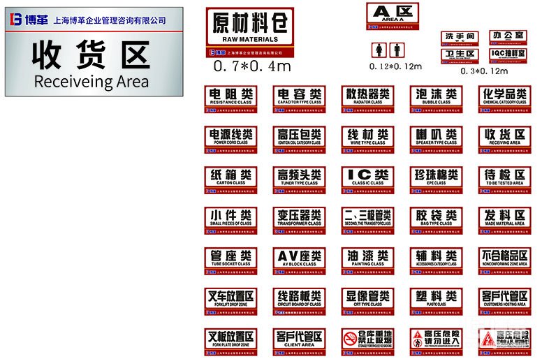 車間區(qū)域標(biāo)識牌、門牌